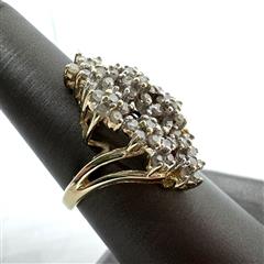 10K 417 Yellow Gold 5.2G 0.53ctw Diamond Cluster Ring Size: 7!